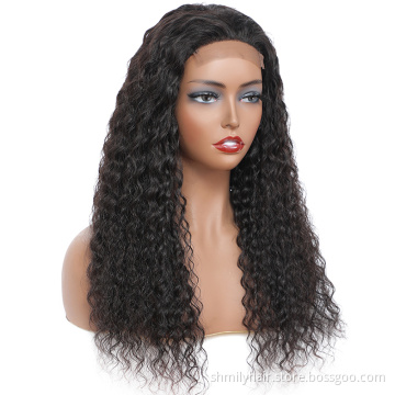 Raw Indian Hair Wig Vendor Deep Wave Glueless Lace Closure Human Hair Wig Virgin Cuticle Aligned Hair Unprocessed Raw Indian Wig